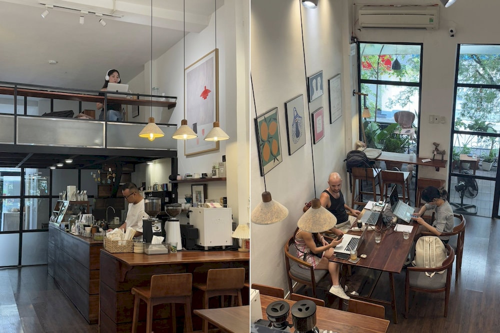 Hoff Coffee Brewers offers a neat and cool space that's not overly vibrant, creating a pleasant and comfortable atmosphere